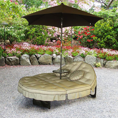 Orbit Lounger With Umbrella Where To, Round Chaise Lounge Replacement Cushions