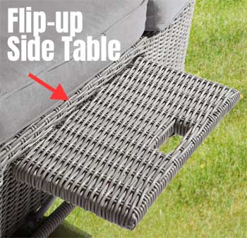 Flip-up Side Table on Double Lounger