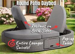 Round Outdoor Daybed Swivels